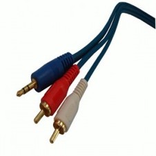 CABLE PLUG 3.5 MACHO ESTEREO A 2 RCA MACHO